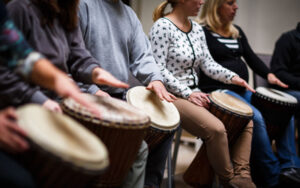 Music therapy group drumming